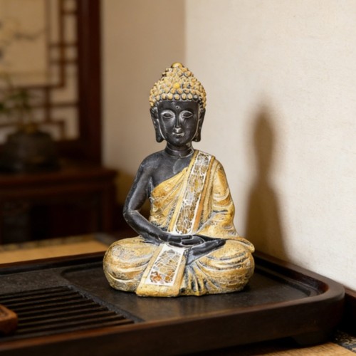Statua buddha resina dorata - statua,