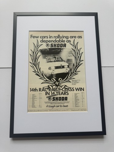 Framed original 1987 skoda 130 - original,