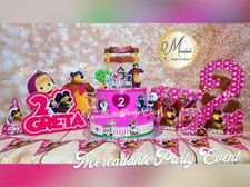 COMPONI il tuo Kit Compleanno Personalizzato Festa MASHA E ORSO nome ed età 