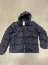 Polo Ralph Lauren piumino imbottito con cappuccio giacca impacchettabile blu navy XL