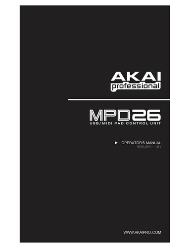 Akai mpd26 owners - mpd26, instruction