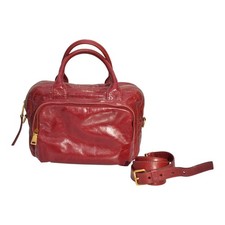 Borsa fotocamera Prada Red Vitello Shine 2 vie Bauletto Messenger Handag con tracolla