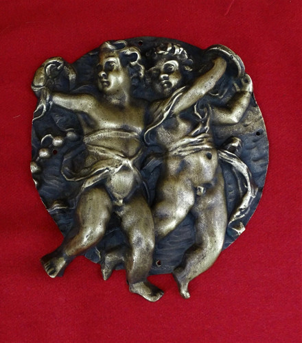 Antico bronzo rilievo putti - bronzo, in