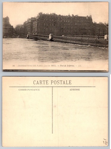 Paris 1910 flood postcard - flood,