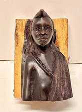 Busto statua legno nero legno