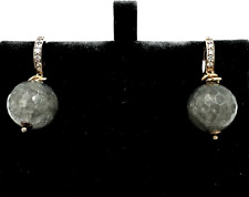 Orecchini pendenti in argento 925 placcato oro quarzi e zirconi usati come nuovi