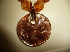 COLLANA PERLE CIONDOLO VETRO