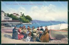 Genova Santa Margherita Ligure Tombolo Pizzo Ricamo cartolina QK9377