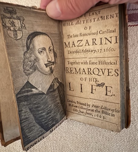Rare book 1663 cardinal - book,