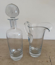 Vintage Bottiglia e Brocca in Vetro Set Acqua e Vino Decanter Anni 50