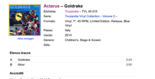 Actarus goldrake - actarus, ‎–