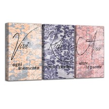 Set di 3 Quadri su Tela con