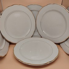 RICHARD GINORI 6 PIATTI PIANI BORDO FILO ORO PORCELLANA VINTAGE OTTIMI NUMERATI