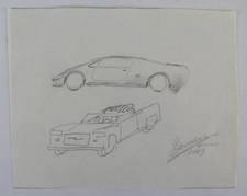 DISEGNO SU CARTA DA LUCIDO CON STUDIO PER AUTOMOBILI LAMPBORGHINI FIRMATO DR4