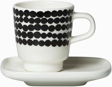 Marimekko Set da espresso, tazza e piattino in gres da 1,76 oz, modello moderno