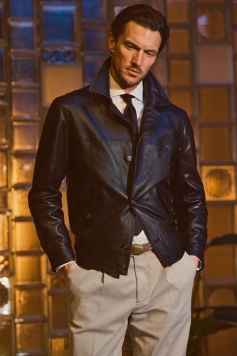 Giacca pelle uomo brunello - pelle,