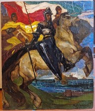 ALLEGORIA DELLA VITTORIA DI VITTORIO EMANUELE A CAVALLO, GIUSEPPE RIVAROLI 43x46