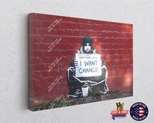 Banksy I Want Change Canvas
