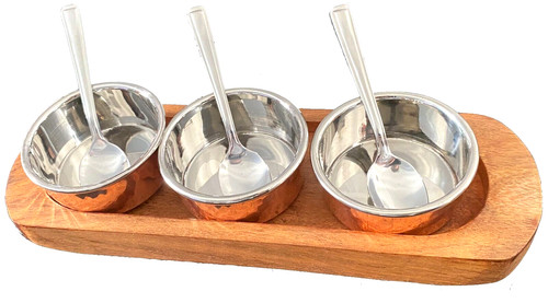 Vassoio chutney rame - 3, pentole