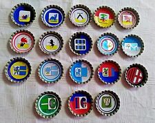 Gadget fatto a mano handmade STEMMI SQUADRE CALCIO VINTAGE  in tappo a corona