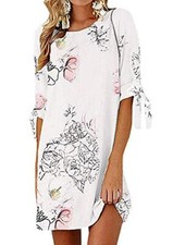 Abito Femmina Donna estate Lungo Chemisier Rose Casual Fantasia Fiorita I.5657