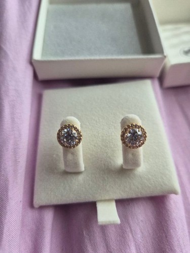 Swarovski gold earrings unused - swarovski,