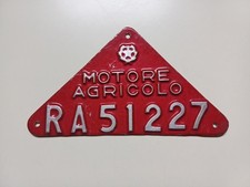 VECCHIA TARGA MOTORE AGRICOLO IN LAMIERINO ORIGINALE ANNI '60 - NUOVA!