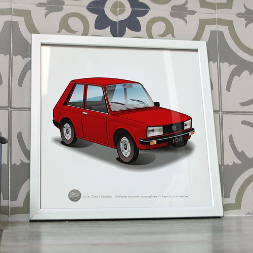 Poster peugeot 104 rouge - poster, z