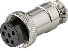 PRESA CONNETTORE MICROFONO 6 POLI IRREVERSIBILE VHF CB SCHERMATO FEMMINA VOLANTE