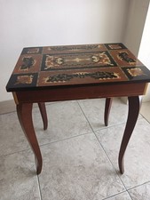 Antico Tavolino Porta  gioco/Carte Sorrentino Intarsiato con Carillon...