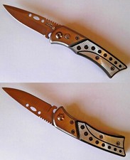COLTELLO TASCABILE IN ACCIAIO DOPPIO SISTEMA BLOCCO LAMA CACCIA SPORT KNIFE PESC