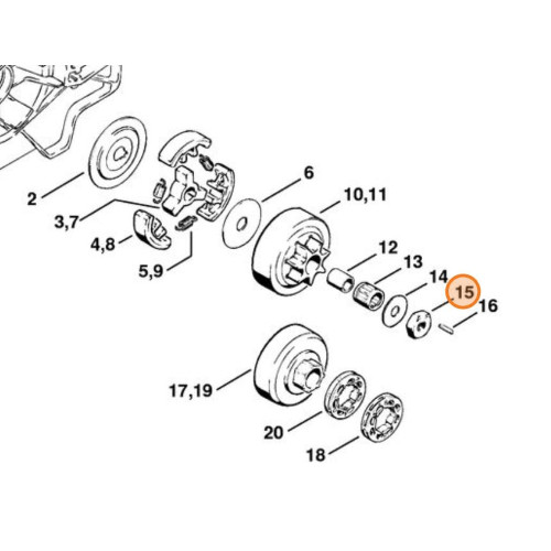 Stihl dado frizione senza - dado,