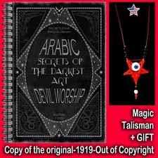 Antique Book Arabic Black Magic Devil Worship Occult Grimoire Dark Manuscript by