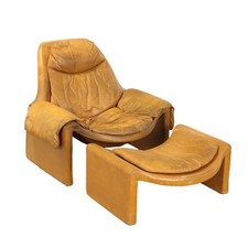 Poltrona P 60 Saporiti Italia Design V. Introini Pelle Italia Anni 70 Originale