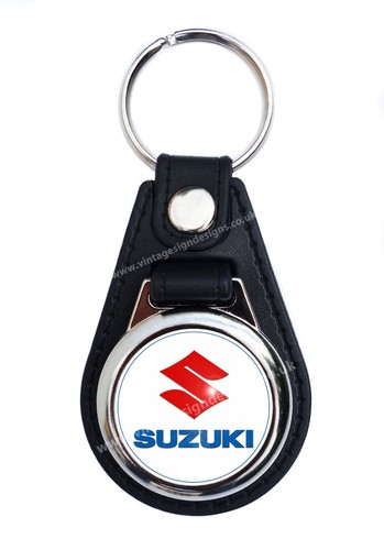 Suzuki faux leather keyring - faux,