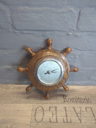 Barometro ruota nave legno