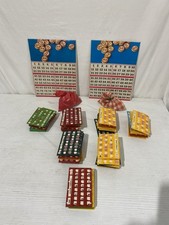 Tombola vintage: 2 tabelloni + numeri + 66 cartelle scorrevoli