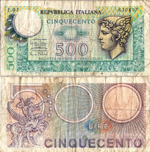 Italy 500 lire 1974 - italy, p-94 