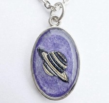 Saturn Necklace Purple Planet