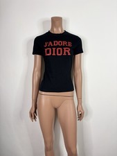 Top vintage Christian Dior di John Galliano 2003 metallo nero 'J'adore' FR38 US6