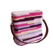 borsa multicolor uncinetto crochet rosa lilla viola autunno inverno artigianale