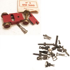 TELAIO CARRELLO CON RUOTE VAGONI TRENI E GANCI PER COLLEGAMENTO RIVAROSSI