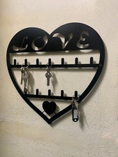 Porta chiavi da parete forma cuore, per arredamento e idea regalo