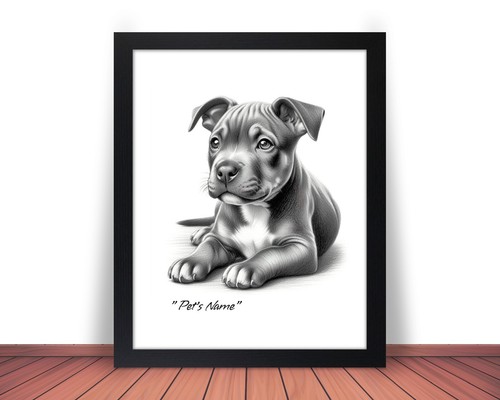 Quadro foto cucciolo pit bull - cucciolo,