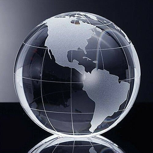 Fermacarte globo cristallo