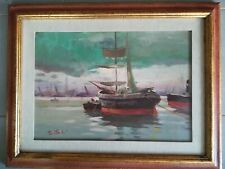 Ennio Tortoli olio su faesite marina 35x50