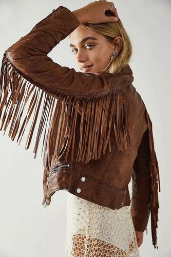 Giacca donna pelle marrone