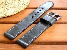 CINTURINO OROLOGIO DA POLSO 20mm NERO VERA PELLE 20mm FATTO A MANO CINTURINO MILITARE