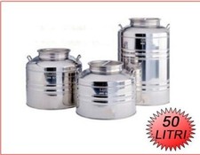 SANSONE FUSTO BIDONE 25-30-50 LT X OLIO AGGRAFFATO ACCIAIO INOX 1810