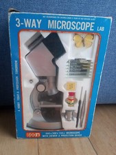 Vintage Giocattolo microscopio plastica  4-way MICROSCOPE LAB 600X JAPAN